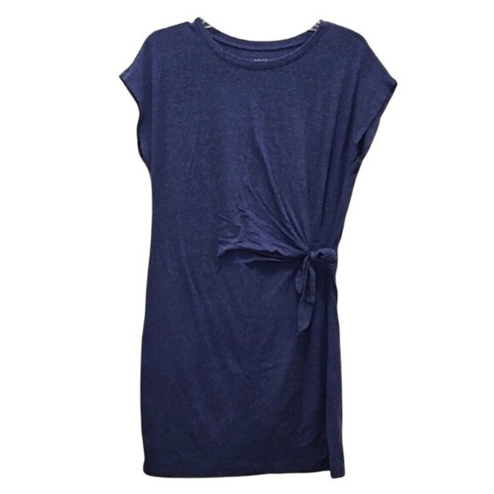 Aerie Casual Tie Front Detail T-shirt Dress Large Blue Loungewear Stretch Blue